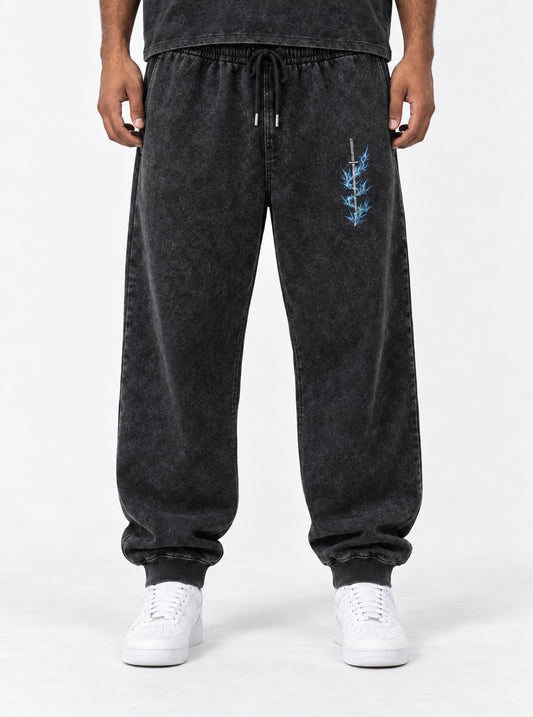 Demon Slayer Inosuke Washed Joggers on model, front view