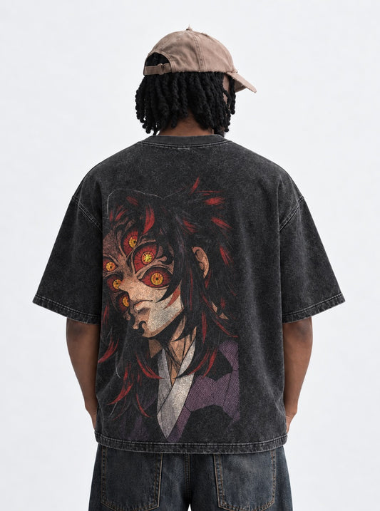 Demon Slayer Thermal Washed T-Shirt on model, back view