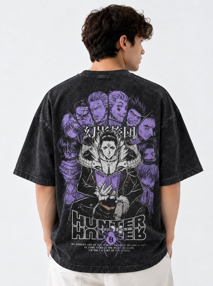 Hunter x Hunter Everyday Washed T-Shirt on model, back view