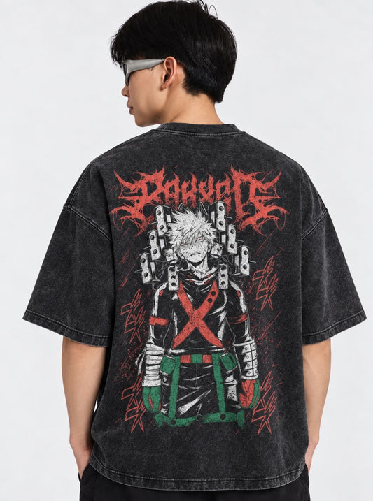 My Hero Academia Bold Washed T-Shirt on model, back view