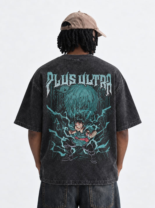 My Hero Academia Premium Washed T-Shirt on model, back view