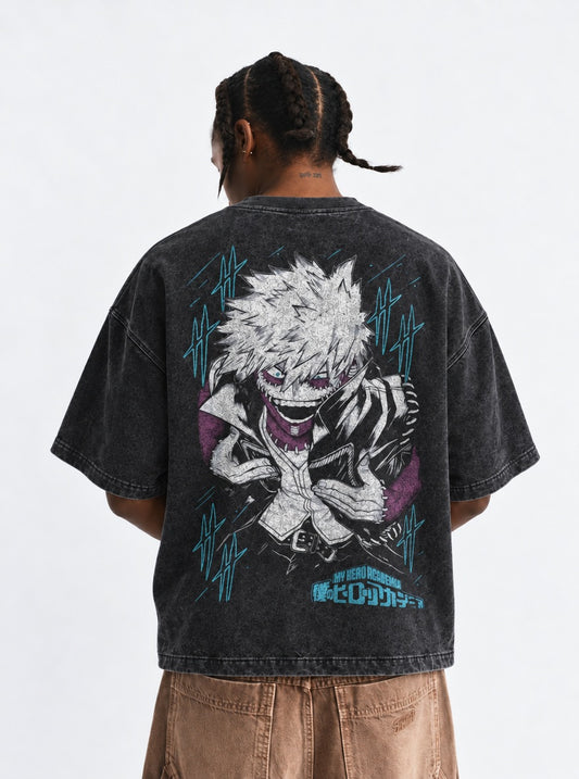 My Hero Academia Urban Washed T-Shirt on model, back view
