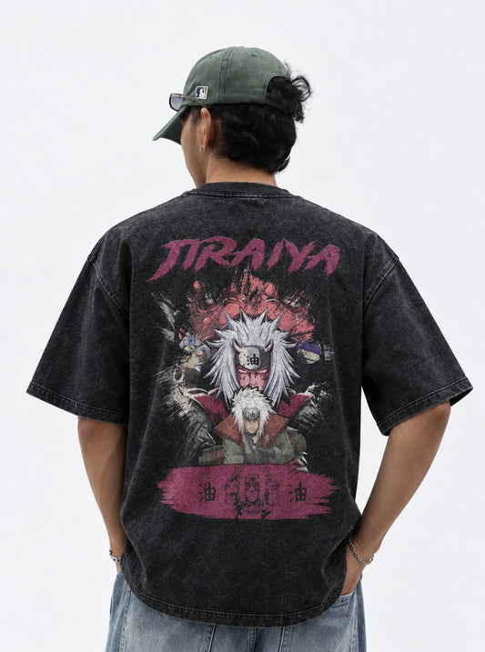Naruto Classic Washed T-Shirt on model, back view
