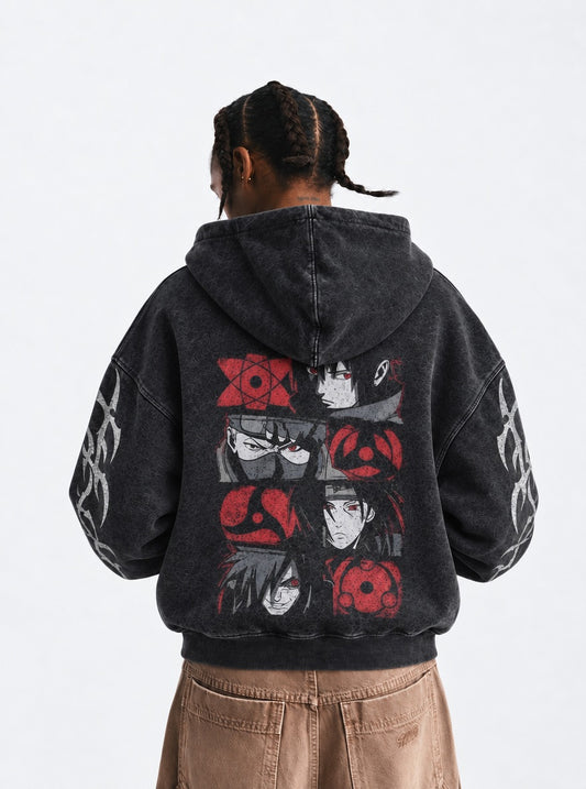 Naruto Clean Washed Hoodie on model, back view