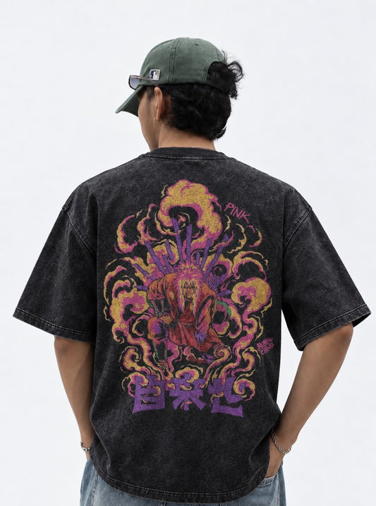 Naruto Essential Washed T-Shirt on model, back view