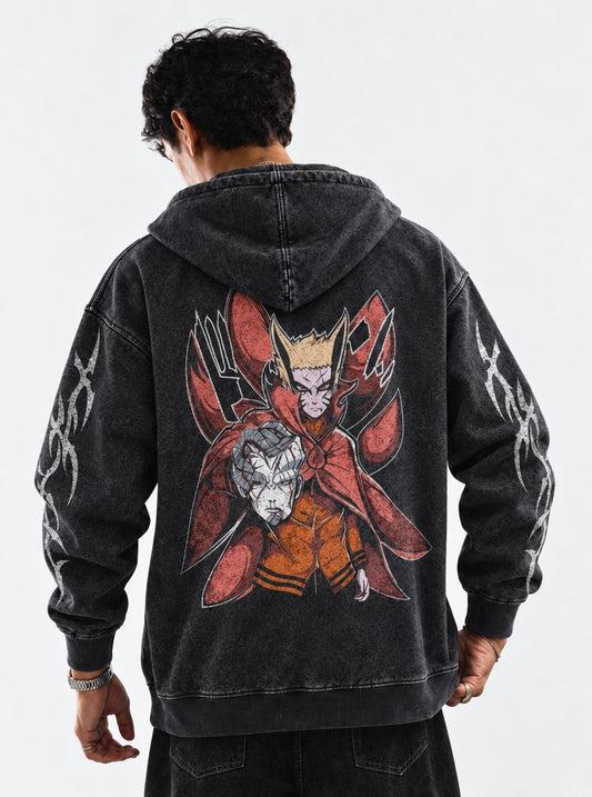 Naruto Everyday Washed Hoodie on model, back view
