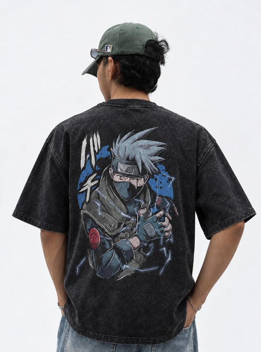 Naruto Luxe Washed T-Shirt on model, back view