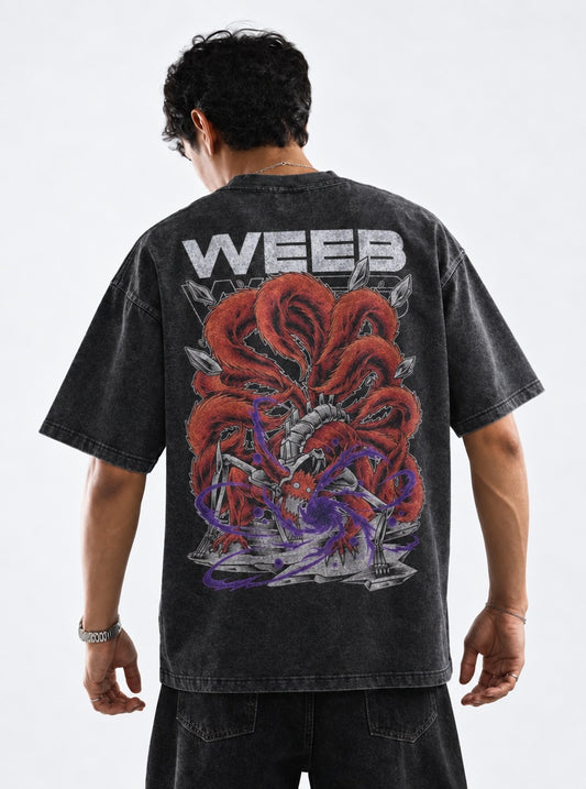 Naruto Urban Washed T-Shirt on model, back view
