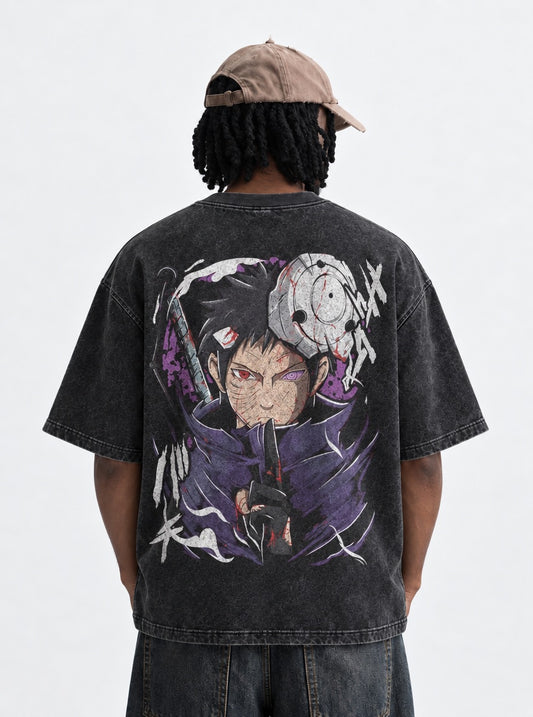 Naruto Vintage Washed T-Shirt on model, back view