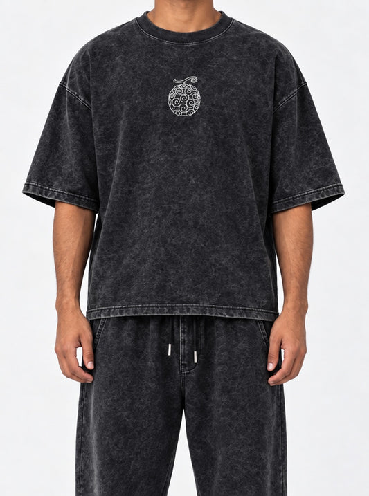 One Piece Core Washed T-Shirt on model, front view