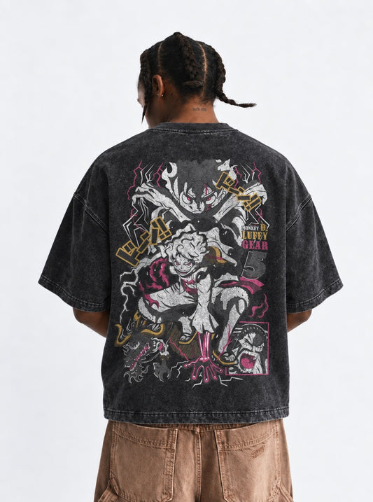 One Piece Everyday Washed T-Shirt on model, back view
