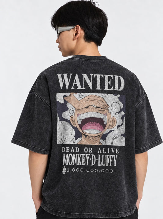 One Piece Lightweight Washed T-Shirt on model, back view