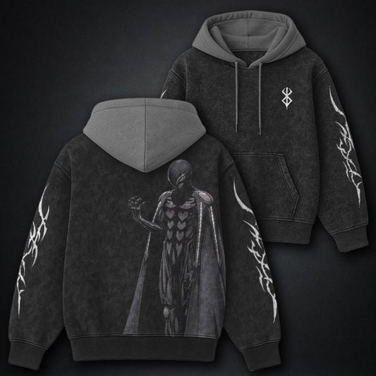 Berserk Femto Black and Grey Washed Hoodie