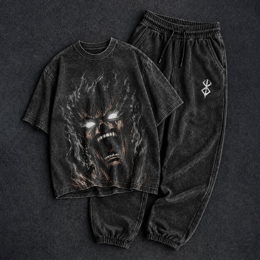 Berserk Washed Black Swordsman T-Shirt and Joggers Combo
