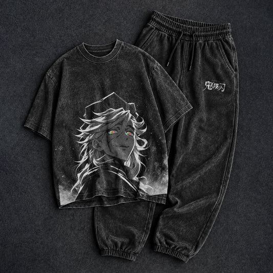 Demon Slayer Washed Upper Ranks T-Shirt and Joggers Combo