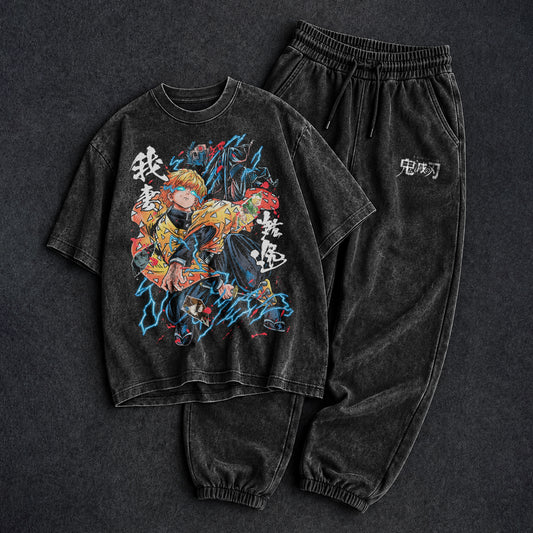 Demon Slayer Washed Slayers T-Shirt and Joggers Combo