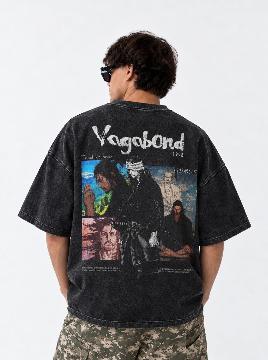 Vagabond Vintage Washed T-Shirt on model, back view